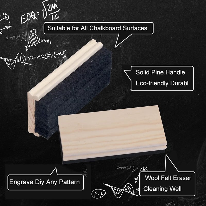 OSOPOLA Chalkboard Eraser - Campus Style Pine Wood Blackboard Cleaner Engravable College Styled DIY Gift - Image 3